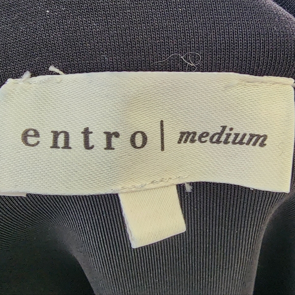 Entro Black Scuba Knit Short Sleeve Cinch Waist Utility Dress Medium - Picture 9 of 9